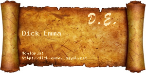 Dick Emma névjegykártya